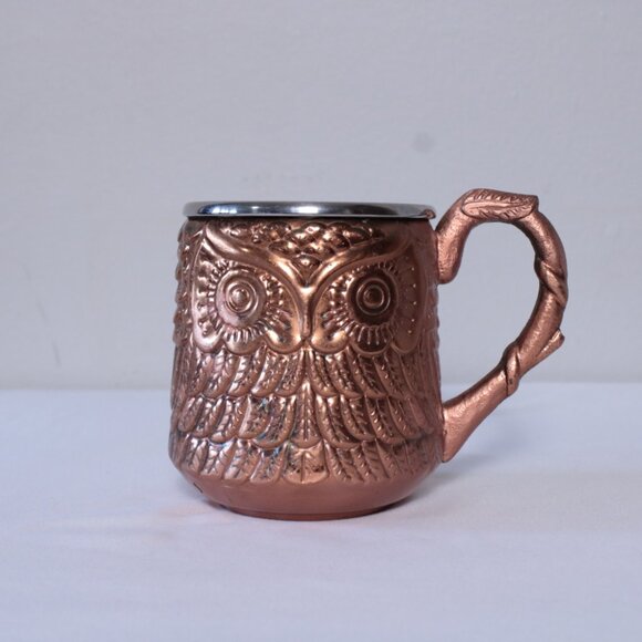 Pier 1 Copper Plated Owl Moscow Mule Mug - Picture 1 of 10